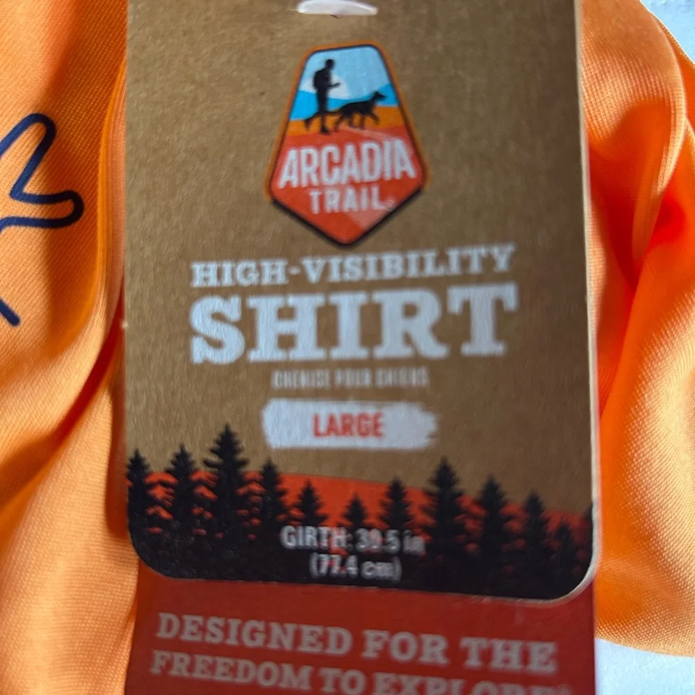 Arcadia Trail Icons High Visibility Orange Dog Shirt L